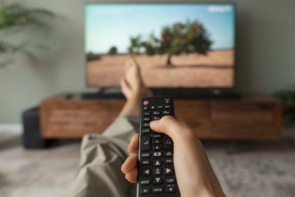 man watching TV